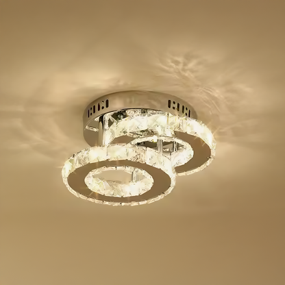 Lustra LED cu cristal ROYALO ROTONDA 26W, 2 Cercuri, lumina Rece/Calda/Neutra, Crom Lucios Lustre LED Default Title Alessandro Design