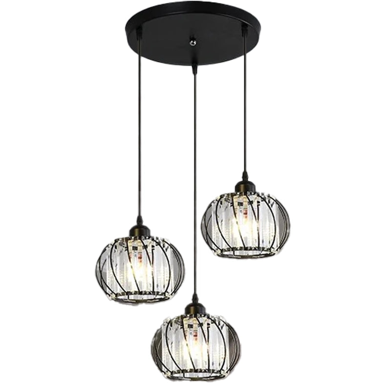 Lampadario Monica, 3 X E27, Nero, Metallo e Vetro Lampadari classici Titolo predefinito Alessandro Design