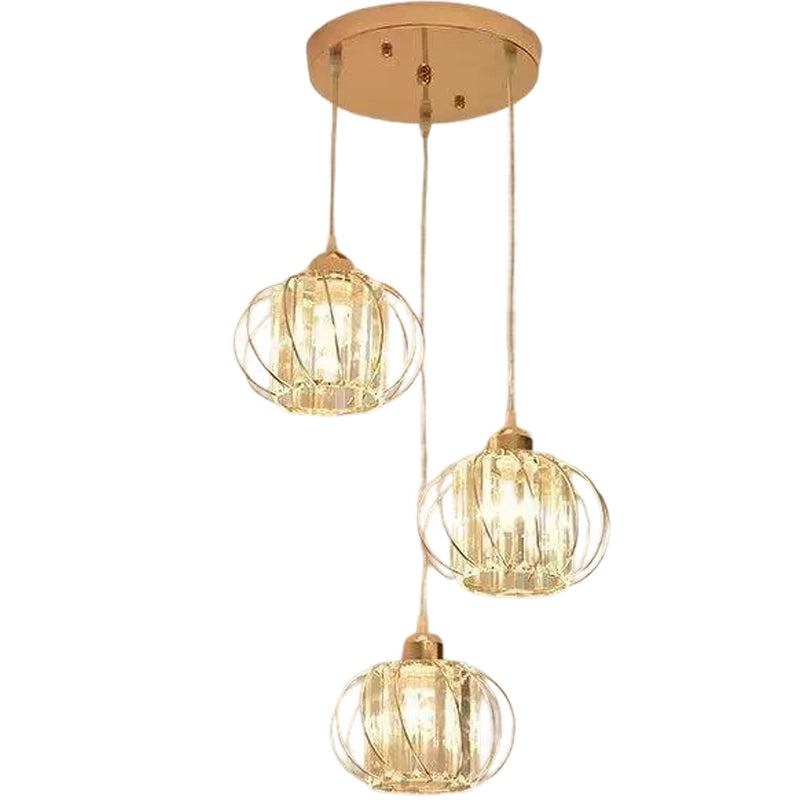 Lampadario Monica, 3 X E27, Lampadari classici in oro, metallo e vetro Titolo predefinito Alessandro Design
