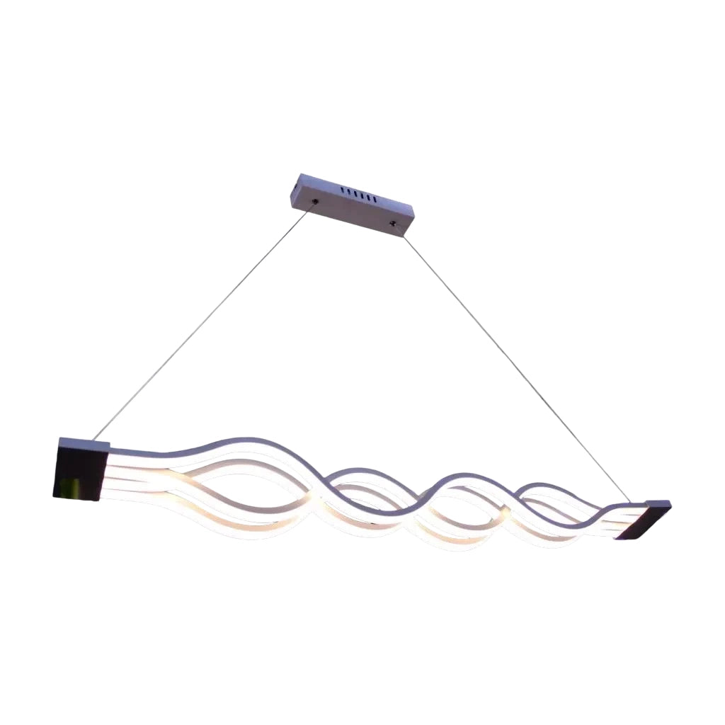 Lampadario LED a Sospensione con Telecomando WAVE 89W, Lineare, Luce Fredda/Calda/Neutra, Dimmerabile, Bianco, Lampadari LED con Telecomando Titolo predefinito Alessandro Design