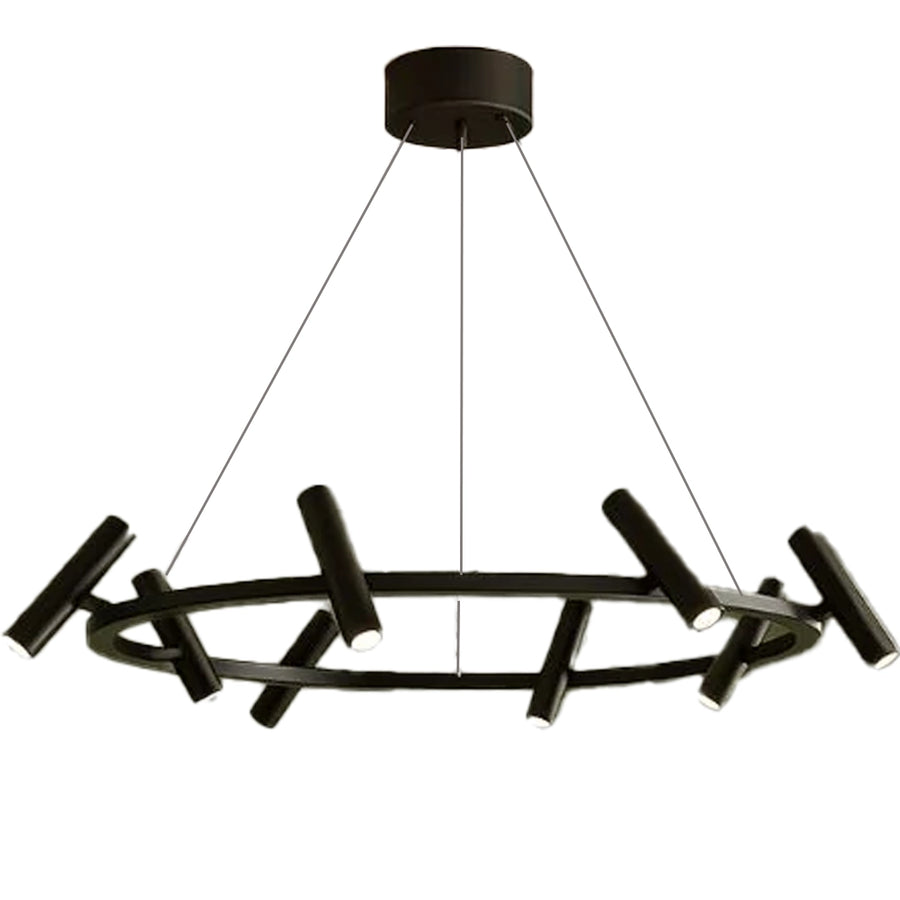 Lampadario LED Harman, 29W, 8 Sorgenti, Luce Neutra, Nero Lampadari Moderni Titolo predefinito Alessandro Design