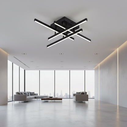 Lampadario LED con Telecomando LINEX, 52W, 4 Elementi, Lineare, Luce Fredda/Calda/Neutra, Dimmerabile, Nero Lampadari LED con Telecomando Titolo predefinito Alessandro Design