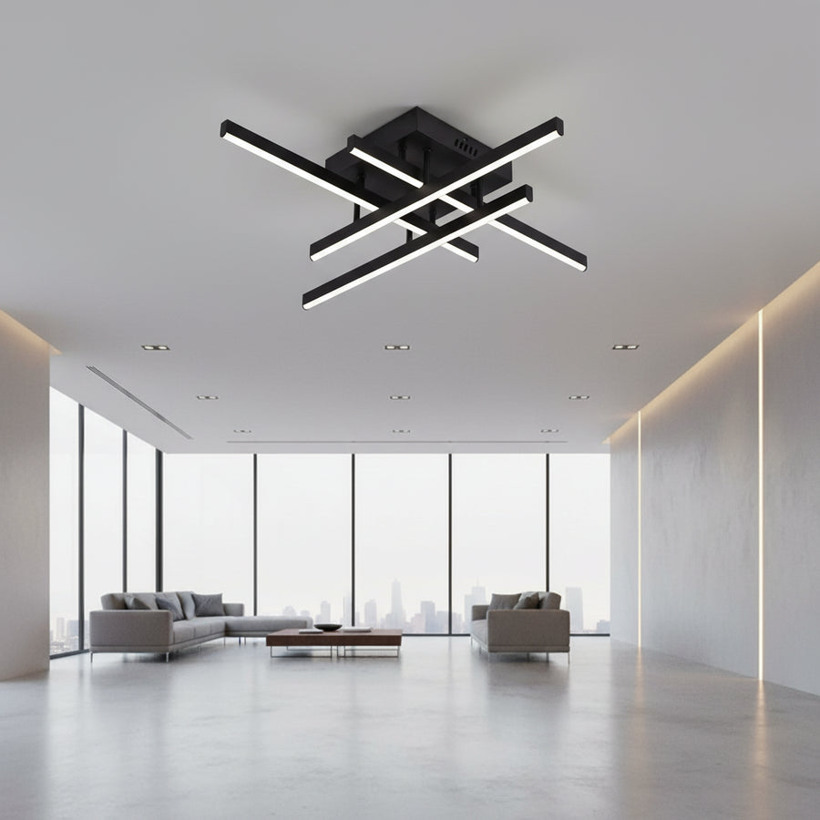 Lampadario LED con Telecomando LINEX, 52W, 4 Elementi, Lineare, Luce Fredda/Calda/Neutra, Dimmerabile, Nero Lampadari LED con Telecomando Titolo predefinito Alessandro Design