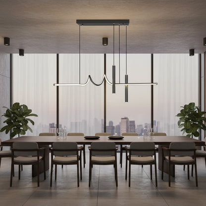 Lampadario LED a sospensione con telecomando DANNA 36W, Luce Fredda/Calda/Neutra, Dimmerabile, Nero, Lampadari LED con Telecomando Titolo predefinito Alessandro Design