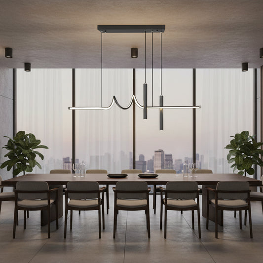 Lampadario LED a sospensione con telecomando DANNA 36W, Luce Fredda/Calda/Neutra, Dimmerabile, Nero, Lampadari LED con Telecomando Titolo predefinito Alessandro Design