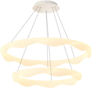Lampadario LED a Sospensione con Telecomando, AMADEO, 89W, Luce Fredda/Calda/Neutra, Dimmerabile, Regolabile in Altezza, Lampadario LED Bianco con Telecomando Titolo predefinito Alessandro Design