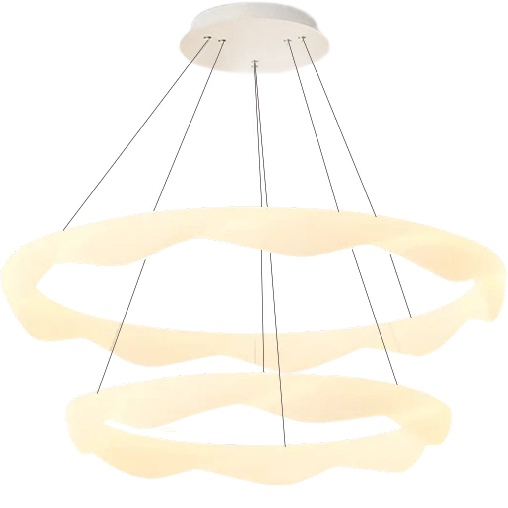 Lampadario LED a Sospensione con Telecomando, AMADEO, 89W, Luce Fredda/Calda/Neutra, Dimmerabile, Regolabile in Altezza, Lampadario LED Bianco con Telecomando Titolo predefinito Alessandro Design
