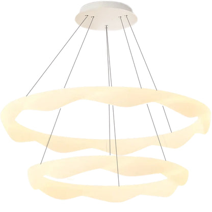 Lampadario LED a Sospensione con Telecomando, AMADEO, 89W, Luce Fredda/Calda/Neutra, Dimmerabile, Regolabile in Altezza, Lampadario LED Bianco con Telecomando Titolo predefinito Alessandro Design