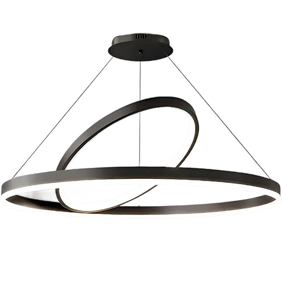 Lustra LED Suspendata PAGANO 47W, 3000K, 2 Cercuri, Negru, Inaltime Reglabila Lustre Moderne Default Title Alessandro Design