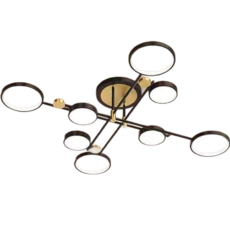 Lampadario LED con Telecomando LT721/8BK+GD, 44W, 8 Elementi, Luce Calda/Fredda/Neutra, Dimmerabile, Nero/Oro Lampadari LED con Telecomando Titolo predefinito Alessandro Design