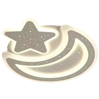 Lampadario Nova LED con telecomando, 89W, dimmerabile, a forma di luna e stella, Lampadario LED bianco con telecomando Titolo predefinito Alessandro Design