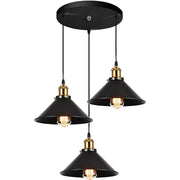 Lampadario a sospensione, LV210/3R, 3xE27, Nero, metallo e filo, Altezza regolabile Lampadari vintage Titolo predefinito Alessandro Design