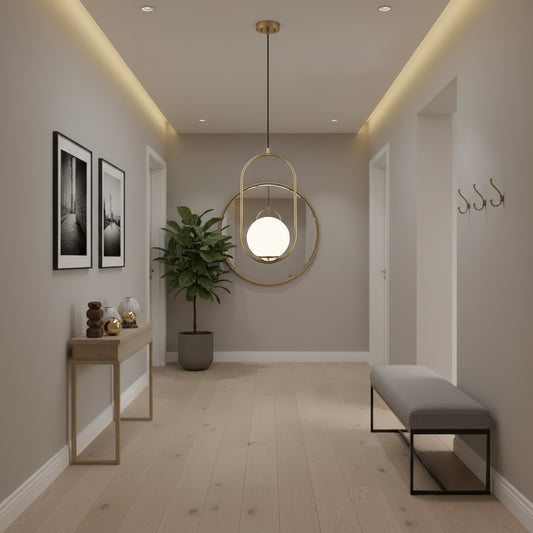 Lampadario moderno LOFT Gallery, 1x E27, oro bianco, metallo, altezza regolabile Lampadari moderni Titolo predefinito Alessandro Design