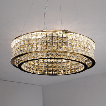 Lampadario LED con telecomando, LLC160/500GD, cristallo e metallo, 54W, dimmerabile, altezza regolabile, luce fredda/calda/neutra, illuminazione di lusso Lampadari LED con telecomando Titolo predefinito Alessandro Design