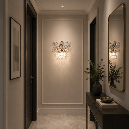Lampada da parete WINDSOR in cristallo, 2x E14, cromo lucido