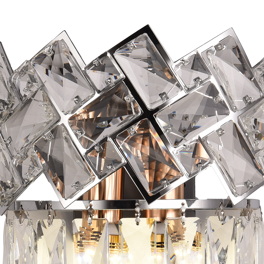 WINDSOR Lampada da parete Cristal, 2x E14, Cromo Lucido Lampade da parete per interni Titolo predefinito Alessandro Design