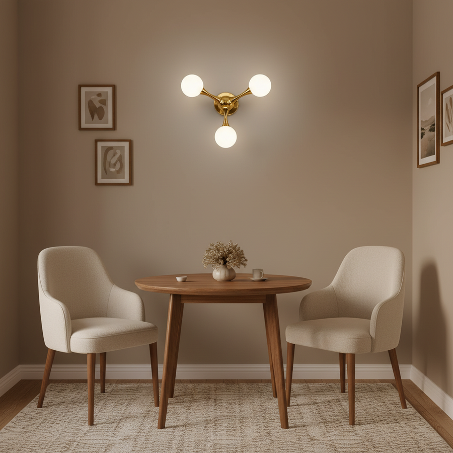 Lampada da parete decorativa ELEKTRA, 40x28cm, 3xG9, Metallo e vetro, Oro
