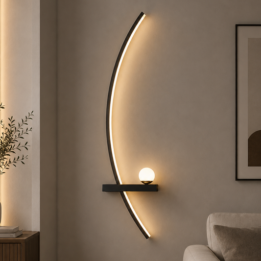 Lampada da parete decorativa a LED GDANSK, 20W, 57x20cm, luce calda/neutra/fredda, nero, metallo e acrilico