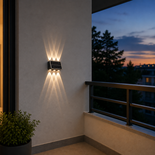 Applique LED per Esterni Solaris, 6 Sorgenti Luminose, Luce Calda, ABS e Plastica, Nero