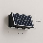 Applique LED per Esterni Solaris, 6 Sorgenti Luminose, Luce Calda, ABS e Plastica, Nero