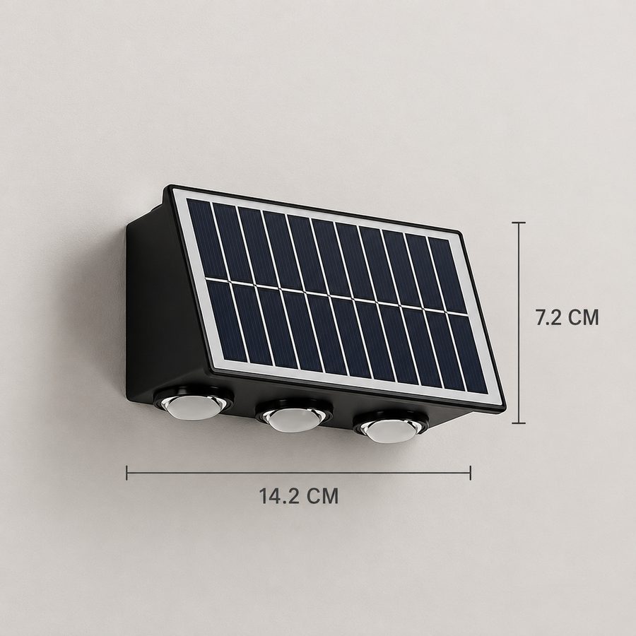 Applique LED per Esterni Solaris, 6 Sorgenti Luminose, Luce Calda, ABS e Plastica, Nero