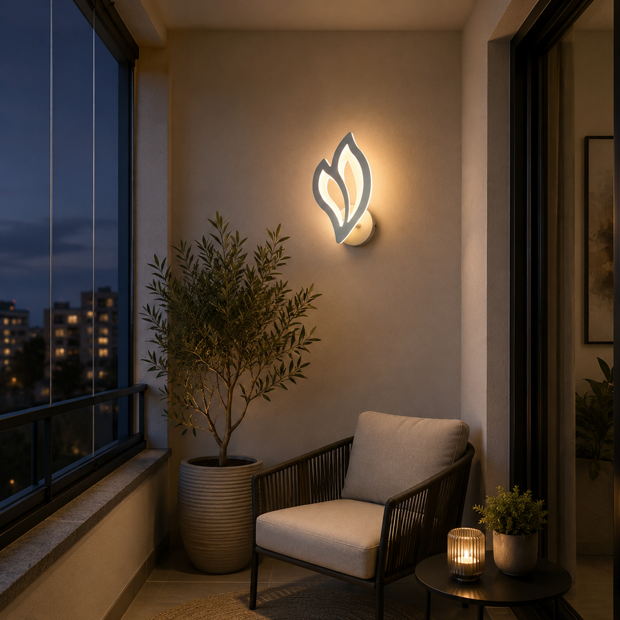 Lampada LED LILY 14W Petalo Luce Fredda/Calda/Neutra in Acrilico e Metallo Bianco