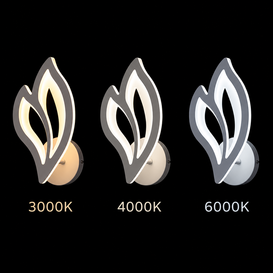 Lampada LED LILY 14W Petalo Luce Fredda/Calda/Neutra in Acrilico e Metallo Bianco