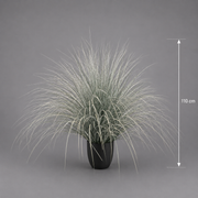 Pianta ornamentale in erba artificiale tipo fontana, 110 cm, verde e bianco, senza vaso