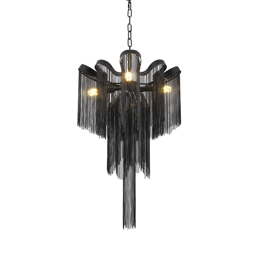 Lampadario Aurora, 4xE14, Diametro 43 cm, Altezza 68 cm, Nero, Metallo Lampadari Moderni Titolo predefinito Alessandro Design