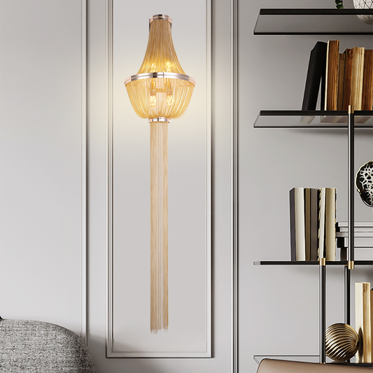 Lampada da parete Aurora, 4xE14, Diametro 34 cm, Altezza 150 cm, Oro, Metallo Lampade da parete per interni Titolo predefinito Alessandro Design