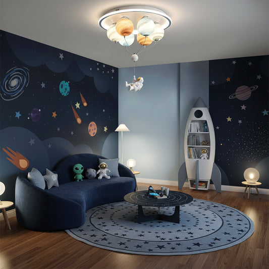 Lampadario LED ASTRONAUT 60W, 6xE27, Luce Fredda/Calda/Neutra, Bianco Lampadari per bambini Titolo predefinito Alessandro Design