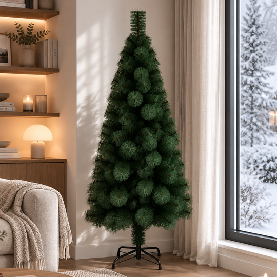 Brad Artificial MONTIA, 210 cm, 280 vârfuri, Suport Metalic, Verde