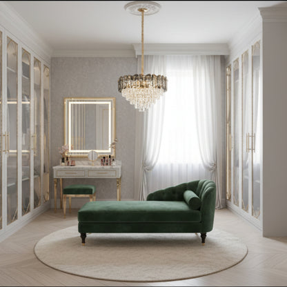 Lampadario Cristallo AURUM Petito 3xE14, Diametro 30cm, Altezza 28cm, Oro Lucido, Altezza Regolabile, Design Elegante