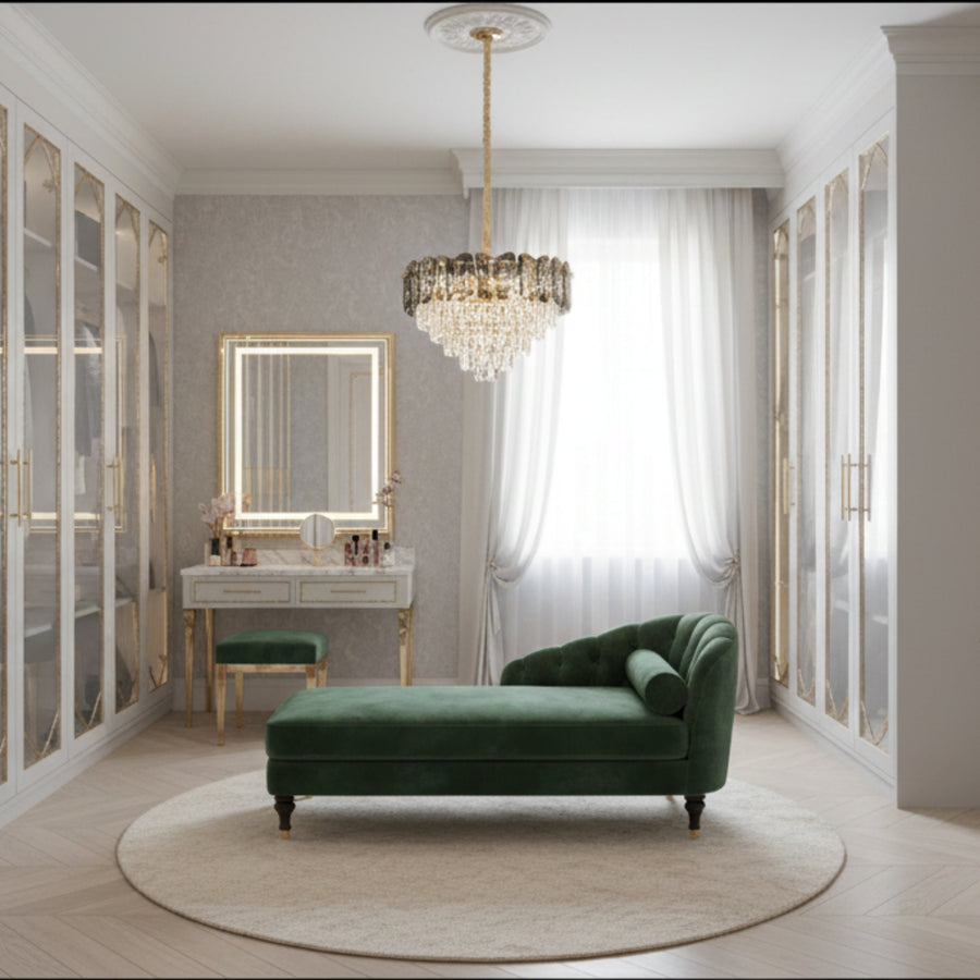Lampadario Cristallo AURUM Petito 3xE14, Diametro 30cm, Altezza 28cm, Oro Lucido, Altezza Regolabile, Design Elegante