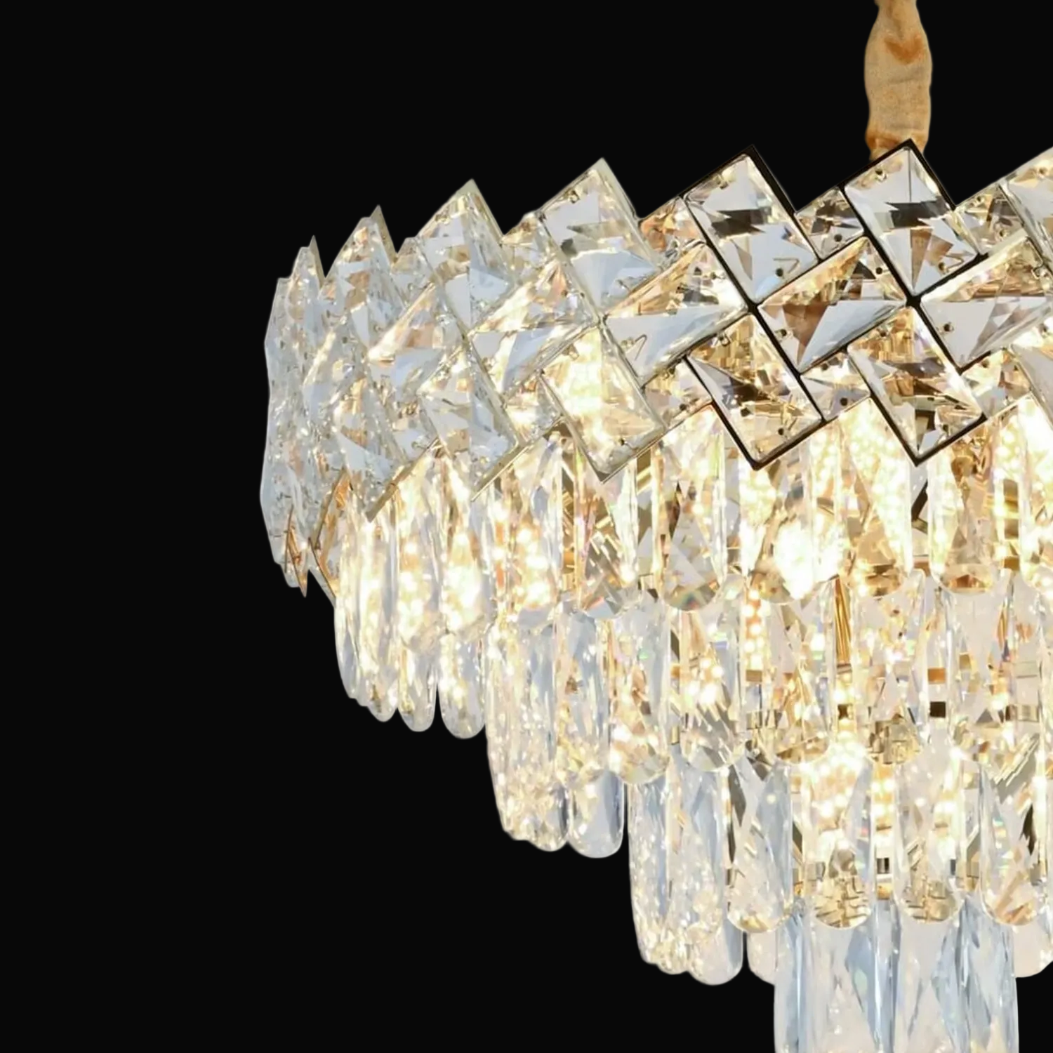 Lampadario in Cristallo WINDSOR Nobile 5xE14, Diametro 39cm, Oro Lucido, Altezza Regolabile Lampadari in Cristallo Titolo predefinito Alessandro Design