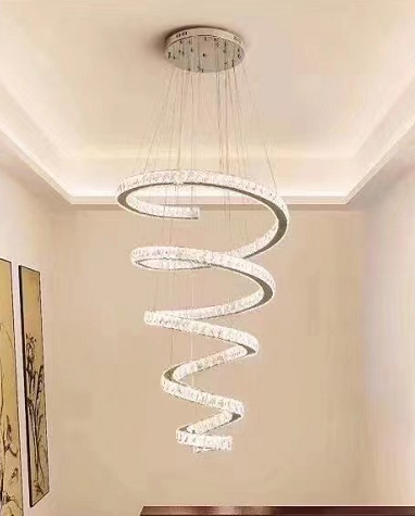 Lampadario LED con Telecomando TWIST, 272W, Diametro 80 cm, Altezza 150 cm, Luce Fredda/Neutra/Calda, Dimmerabile, Cromo, Cristallo, Acciaio Lampadari LED con Telecomando Titolo predefinito Alessandro Design