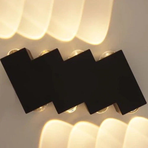 Applique LED AX232, Esterno, 8 Sorgenti, 8W, Nero, 3000K