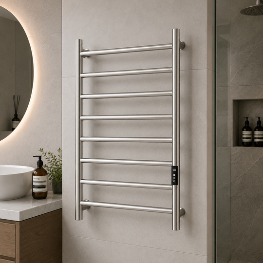 Scaldasalviette elettrico, 100 W, metallo, argento