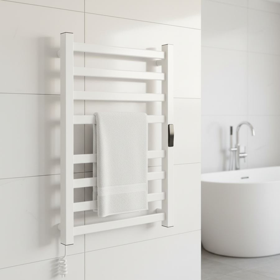 Scaldasalviette elettrico, 185 W, metallo, bianco