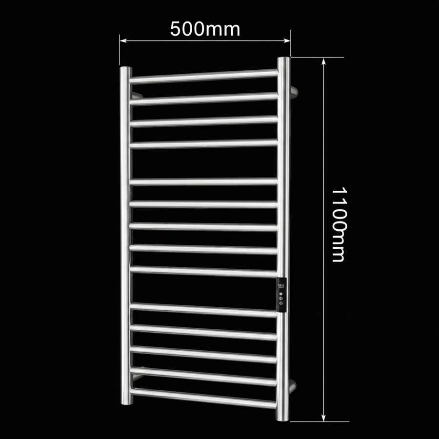 Scaldasalviette elettrico, 240 W, metallo, argento