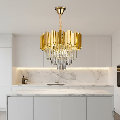 Lampadario BLOIS Nobile, diametro 40 cm, 5x E14 oro, altezza regolabile