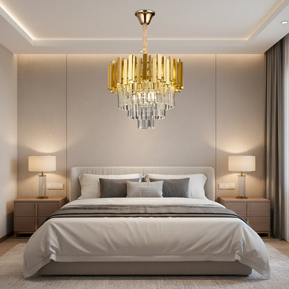 Lampadario BLOIS Nobile, diametro 40 cm, 5x E14 oro, altezza regolabile