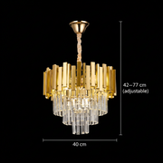 Lampadario BLOIS Nobile, diametro 40 cm, 5x E14 oro, altezza regolabile
