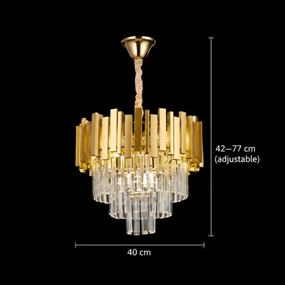 Lampadario BLOIS Nobile, diametro 40 cm, 5x E14 oro, altezza regolabile