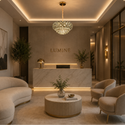 Lampadario in Cristallo BANO Eleganza, 60W, 7xE14, Altezza Regolabile, Metallo e Cristallo, Oro