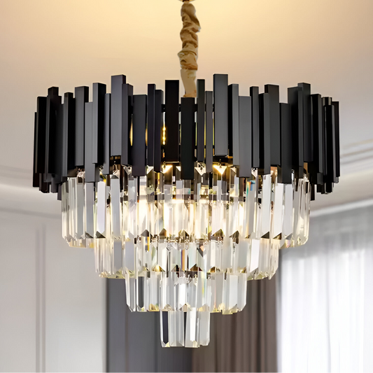 Lampadario in Cristallo BLOIS Nobile 5xE14, Diametro 40cm, Nero, Altezza Regolabile Lampadari in Cristallo Titolo predefinito Alessandro Design