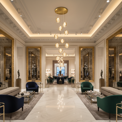 Lampadario FRAME LED in Cristallo con Telecomando, Sospensione, 12 Sorgenti, 36W, Diametro 40cm, Luce Calda/Neutra/Fredda, Altezza Regolabile, Oro, Metallo e Cristallo