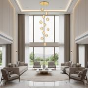 Lampadario FRAME LED in Cristallo con Telecomando, Sospensione, 12 Sorgenti, 36W, Diametro 40cm, Luce Calda/Neutra/Fredda, Altezza Regolabile, Oro, Metallo e Cristallo