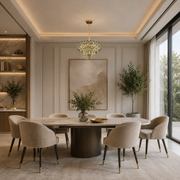 Lampadario HERT Magno cristallo, 70W, 6xE14, altezza regolabile, metallo e cristallo, oro