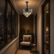 Lampadario in cristallo HEXA Ø37cm 5xE14 Nero